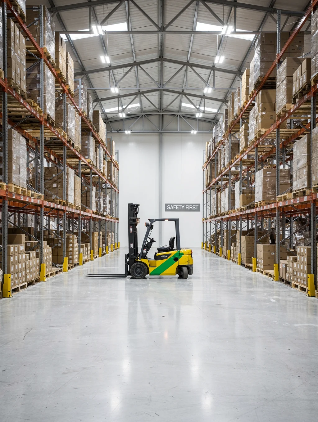 Industrial chemical drums stored in a secure warehouse facility